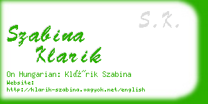 szabina klarik business card